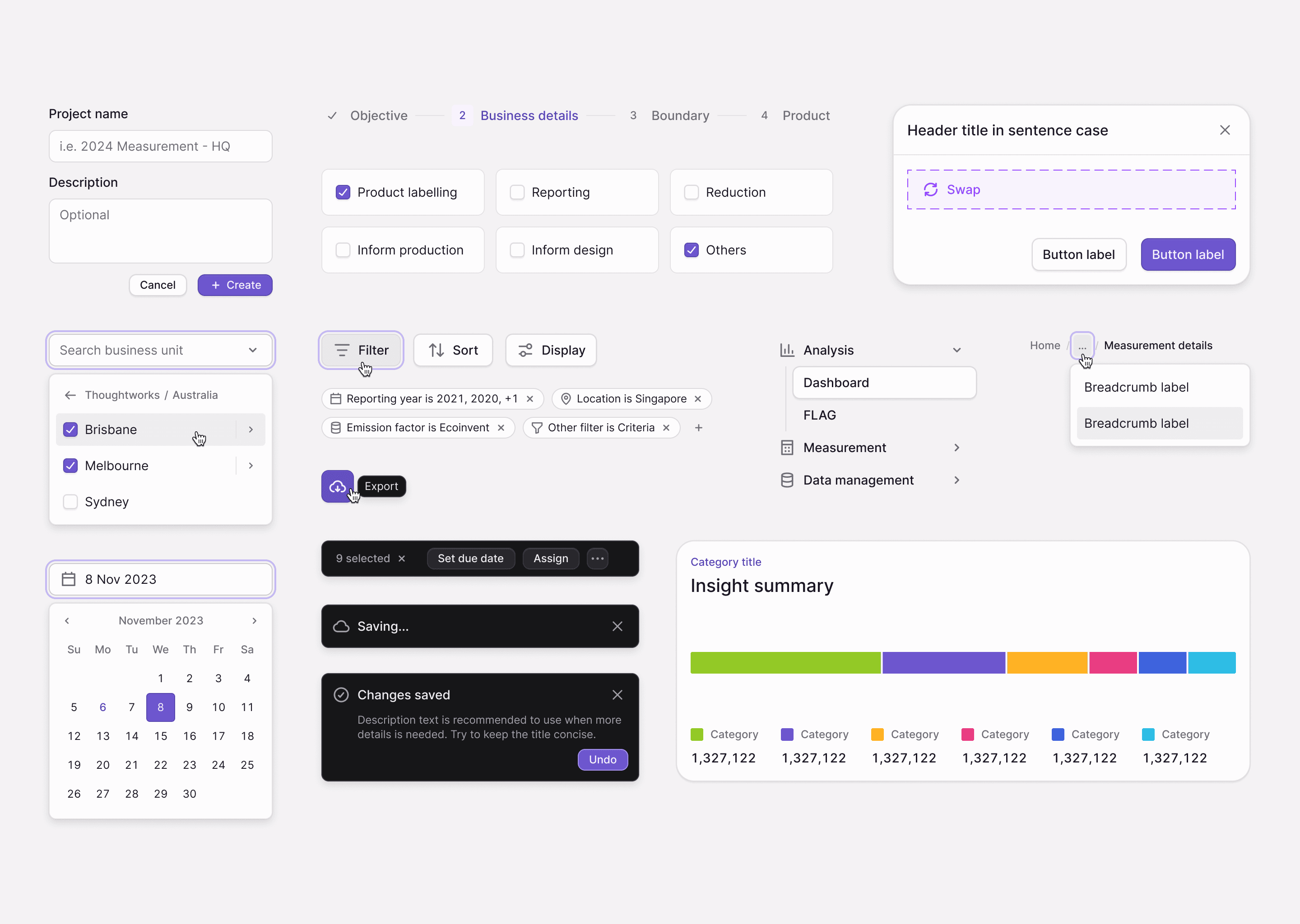 Component Overview - Light Theme
